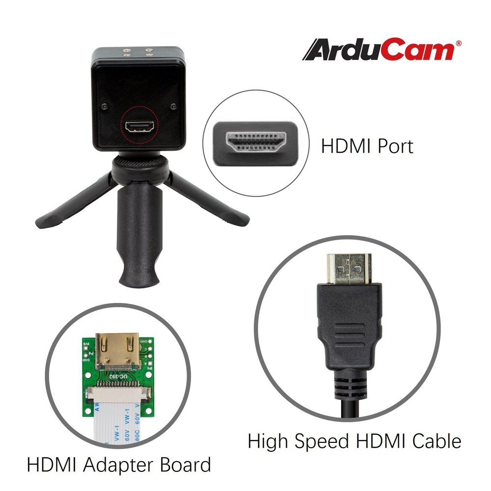 Комплект 12.3 МП камеры Arducam в металлическом корпусе, штативом, CSI-HDMI переходником, IMX477 1/2,3" CS объектив 6 мм для NVIDIA Jetson Nano/Xavier NX и NVIDIA Orin NX/AGX