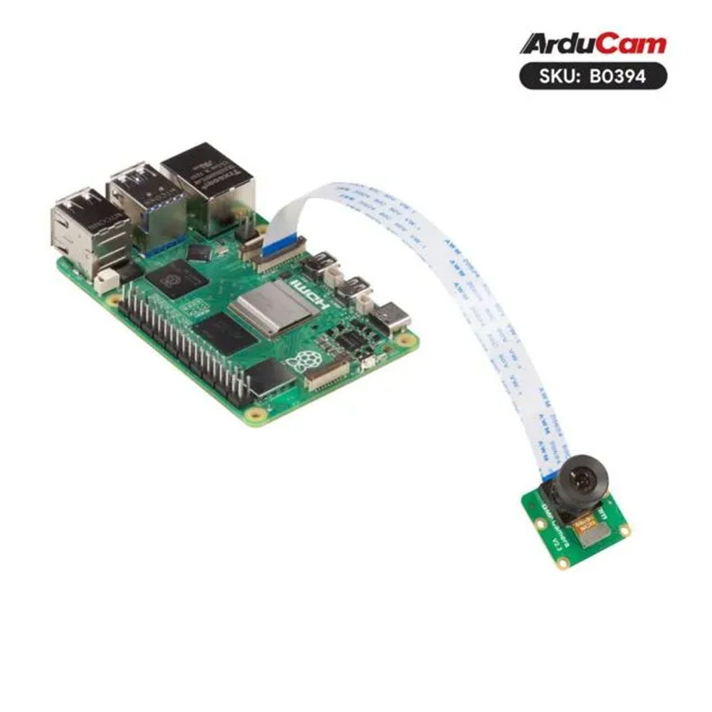8МП камера Arducam IMX219 105° M12 Raspberry Pi 5, 4B, Pi 3/3B+, Pi Zero 2W