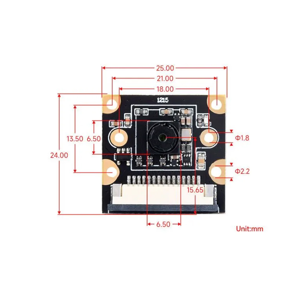 8МП камера Waveshare для Raspberry Pi 5 IMX219 MIPI-CSI 120°
