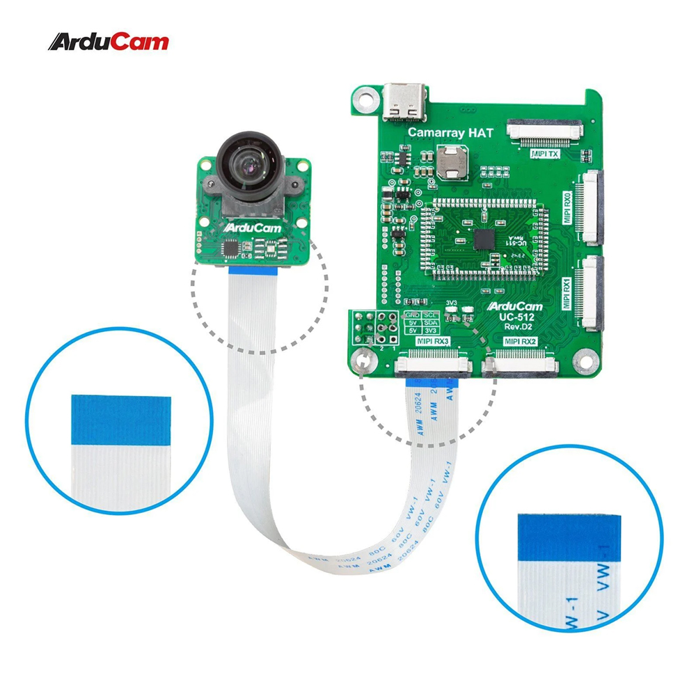 Модуль из 4-х камер Arducam 12MP4 IMX477P для Raspberry Pi, NVIDIAJetson NanoXavier NXAGX OrinOrin NanoOrin NX