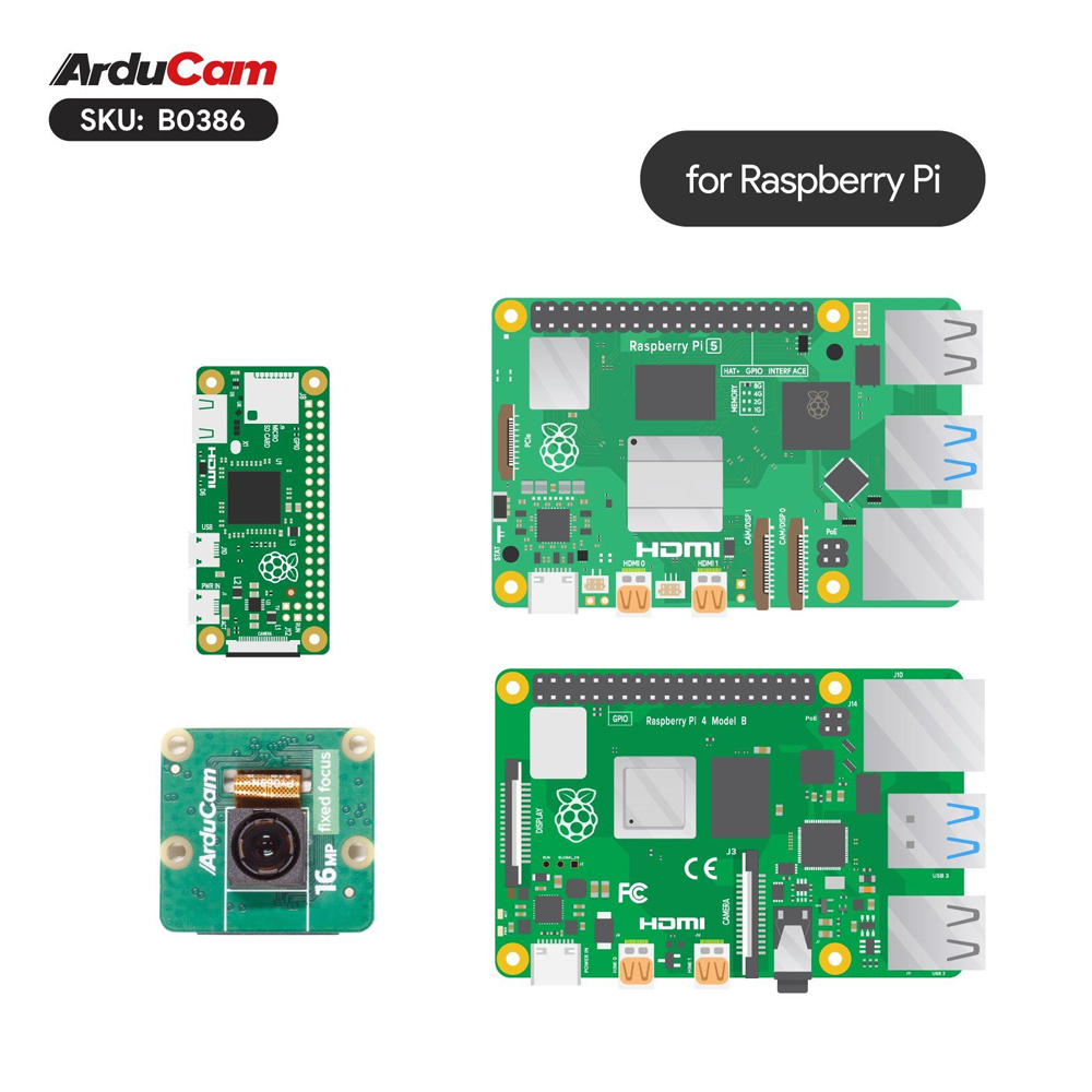 16МП камера Arducam 16MP IMX519 (NOIR) для всех моделей Raspberry Pi