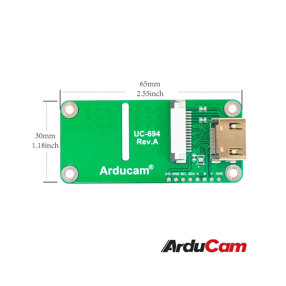 Комплект адаптеров CSI-HDMI для 12МП камеры с сенсором IMX477 Raspberry Pi HQ
