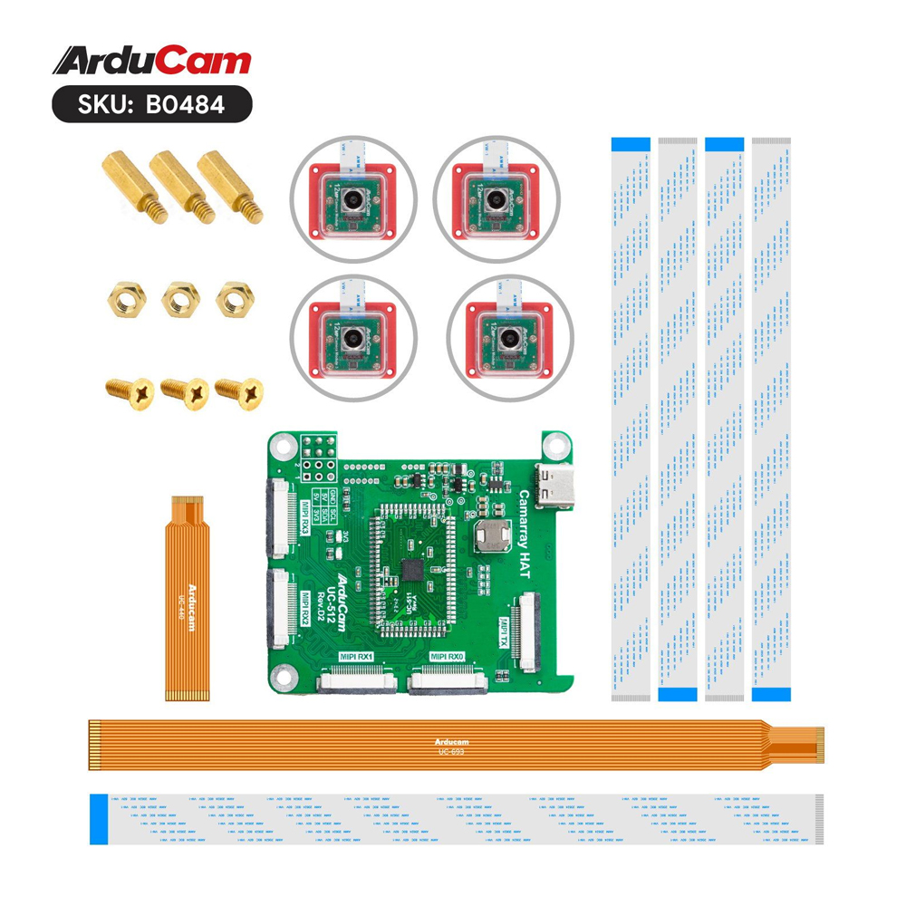 Модуль из 4-х камер Arducam 12MP*4 IMX708 для Raspberry Pi Автофокус