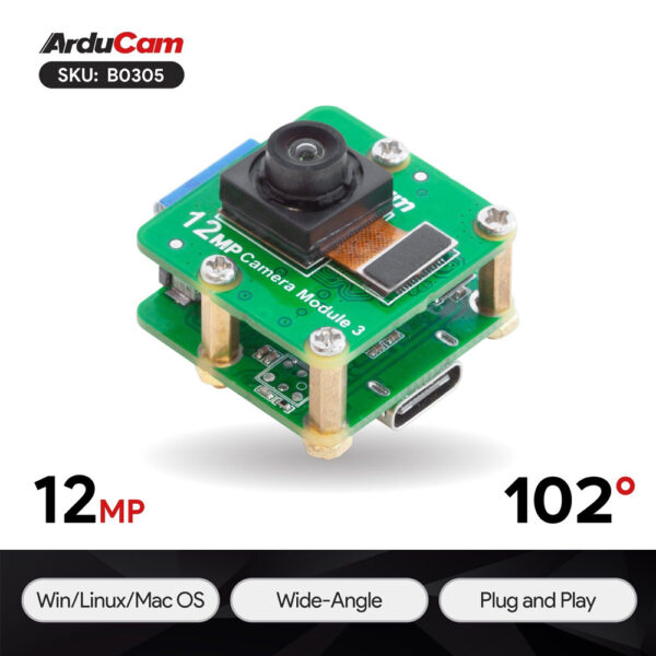 12МП USB камера Arducam V3 IMX708 UVC 102° 2.75 мм 4608 × 2592